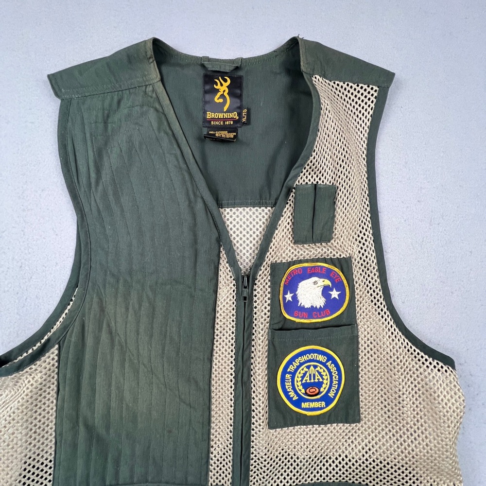 Browning Shooting Vest Mens XL Green Mesh Trapshooting Hunting Clay 305-001 - Picture 8 of 16